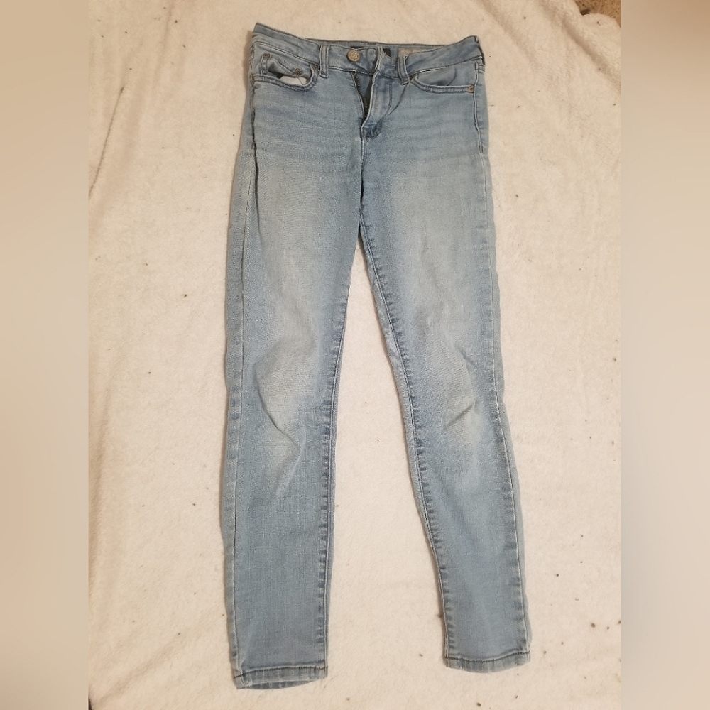Womens Aeropostale Jeggings High Waisted Short Light Medium Wash